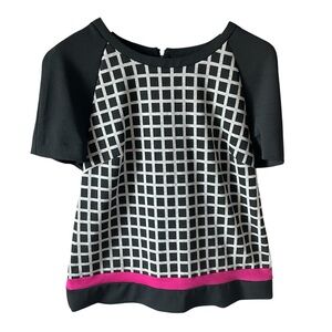 Halogen Women’s Black | Gray Short Sleeve Top - Size Medium